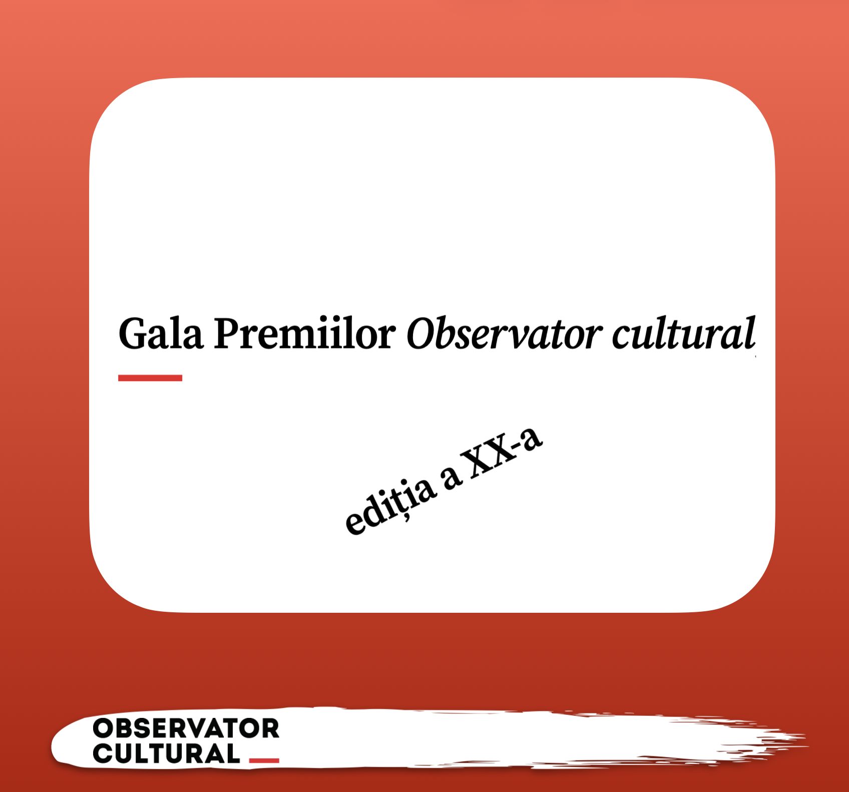 Gala Observator Cultural 2026